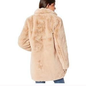 Apparis Long faux fur coat with hood